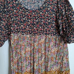 Natural Life Blue Floral Dress